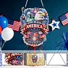 Thank You America DIY Acrylic Diamond Painting Hanging Kit Special Shape Crystal Rhinestone Art Pendants Single Side Drill for Adults Gift Home Wall Or Window Decor