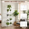 [US Local Warehouse] 5-Tier Acrylic Arched Bookshelf Modern Style Clear Bookcase Open Display Bookshelf for Home Office Living Room Kitchen Bedroom 11.81x23.62x65.35in Easy Assembly