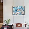 >SALE<5D DIY Partial Special Shaped Drill Diamond Painting Snowman-Blue Decor 40x50cm