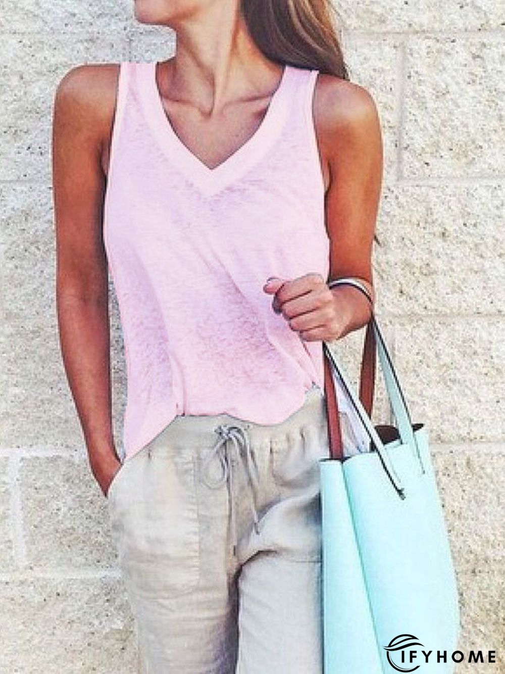 Women Solid Shift Casual Sleeveless shirt & Top | IFYHOME