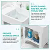 [US Local Warehouse] Freestanding Utility Sink Plastic Wash Basin w/ Washboard & Faucet Laundry Pool Laundry Tub Kit for Room Basement Garage