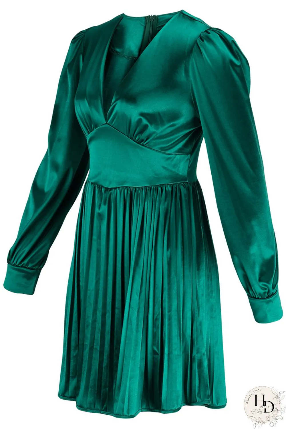 Burgundy Casual Solid Patchwork Fold V Neck Pleated Dresses