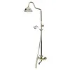 [US Local Warehouse] Antique Gold Shower Head Set with Knobs Mixer Tap Vintage Rainfall Showers Faucet Wear Resist for Home Bathroom Hotel SPA