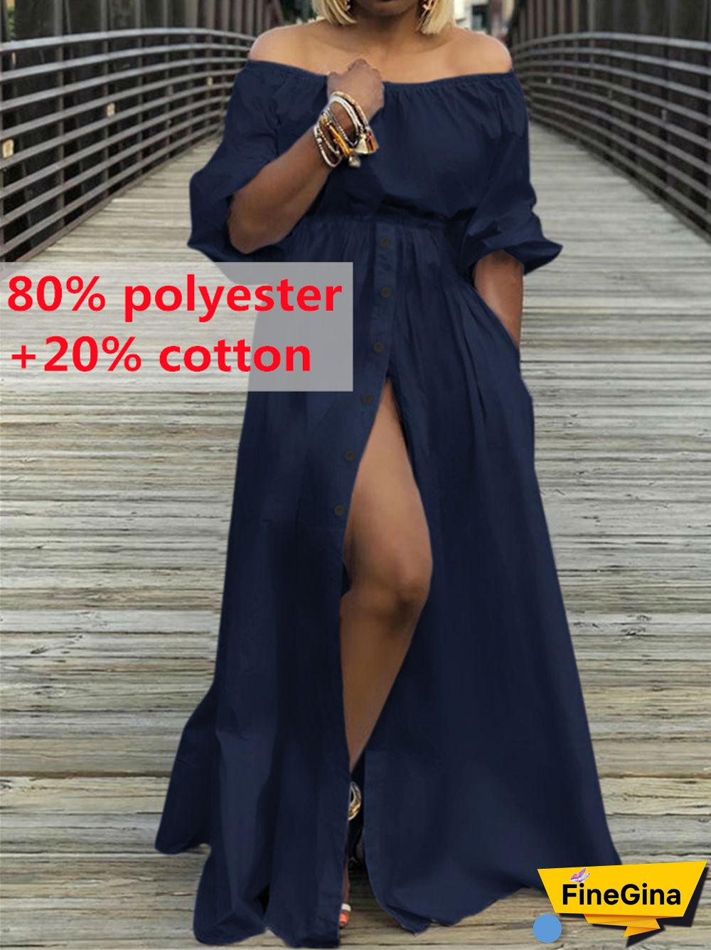 Summer Dresses Women Celmia High Split White Long Sundress Sexy High Waist Maxi Robes Three Quarter Sleeves Party Vestidos