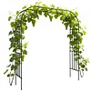 [US Local Warehouse] 7.87ft Garden Arch Trellis for Climbing Plants Metal Arch Frame Pumpkin Archway Outdoor Garden Arbors and Arches for Halloween Christmas Birthday Party Baby Shower Decoration (300x240x50cm)