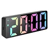 Digital Alarm Clock with LED Display Date Temperature Dimmable Snooze Battery Operated Alarm Clock for Deep Sleepers Kids Elderly Home Office