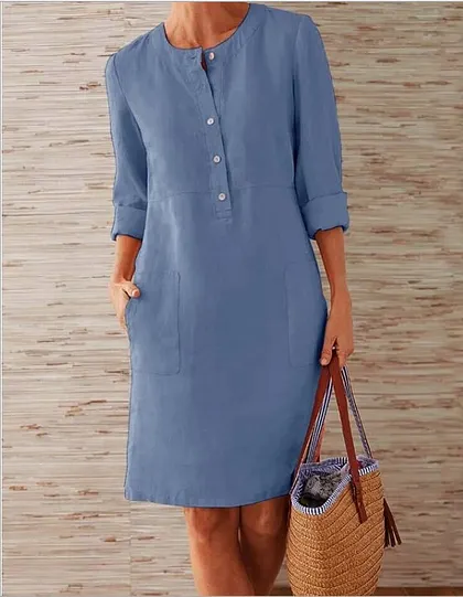 Summer Elderly Women Short Sleeve Cotton & Linen Midi Dress For Senior  Ladies & Elderly Women Over 40, 50, 60 & 70 - Older In Fashion Store