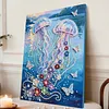 Two Jellyfish DIY Pearl Painting Kit with Frame 30x40cm Pearl Gem Paintings Picture Arts Craft for Adults Beginners Gift Home Wall Decor