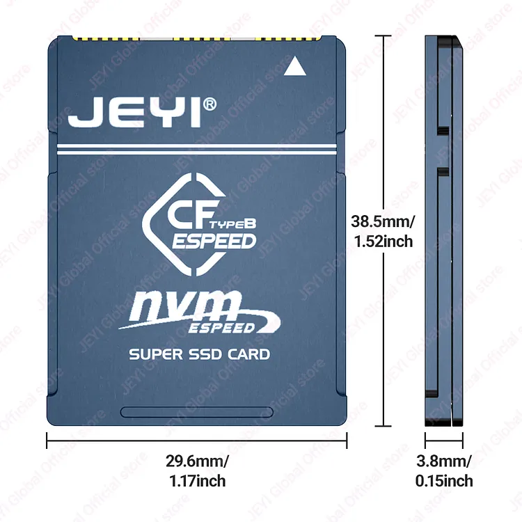 JEYI CF-Express Type-B to 2230 NVMe M.2 SSD Adapter, PCIe 4.0
