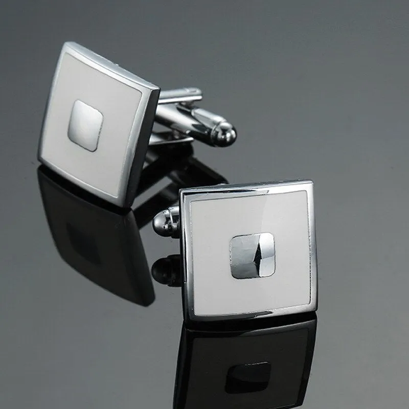 French Shirt Cufflinks Buttons High Quality Copper Material Laser Metal Men's Business Party High-grade Classic Cuff Link Unisex