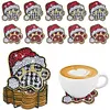 10pcs/set DIY Diamond Art Halloween Art Diamonds Coaster with Holder Kits (Dog Paw Christmas)