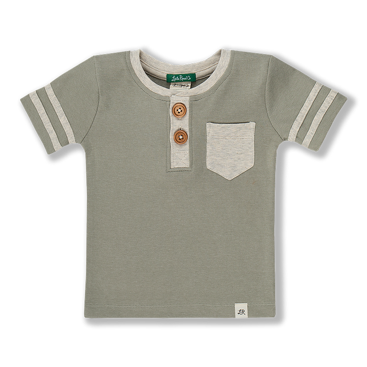 Harbor Gray Short Sleeve Retro Button Pocket Shirt