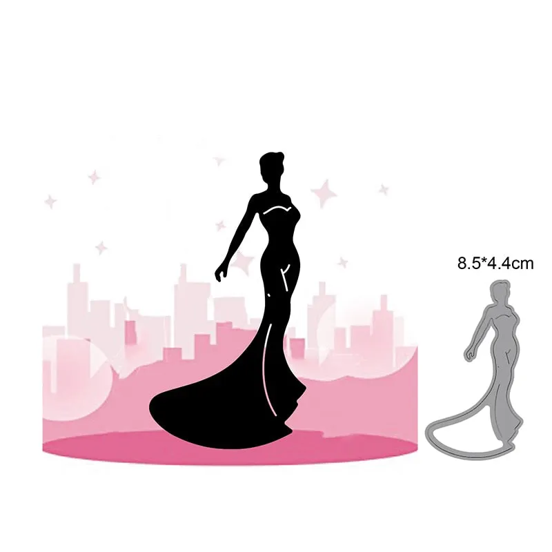 Heart Rains Umbrella Girl Metal Cutting Dies Cut Die Mold Decoration Scrapbook Paper Craft Knife Mould Blade Punch Stencils Dies