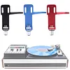 Turntable Headshell with 4 Lead Wires Aluminum Alloy Phono Headshell Mount Replacement for LP Vinyl Pickup Record Player Phonograph