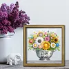 Diamond Painting Wooden Double-Sided Flower Ornaments Kit with Photo Frame Desktop