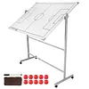 [US Local Warehouse] Mobile Double-Sided Soccer Coaching Board Height Adjustable Whiteboard with Wheels Dry Erase Board with Magnets Pen & Eraser for Coaches (Football)