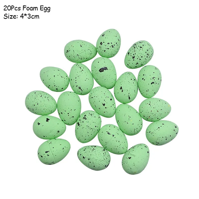DIY Easter Decoration Eggs Styrofoam Foam Ball Happy Easter Decorations For Home Kids Easter Party Gifts Handmade Ornaments