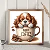 Diamond Painting -DIY Full Round Drill Coffee Puppy