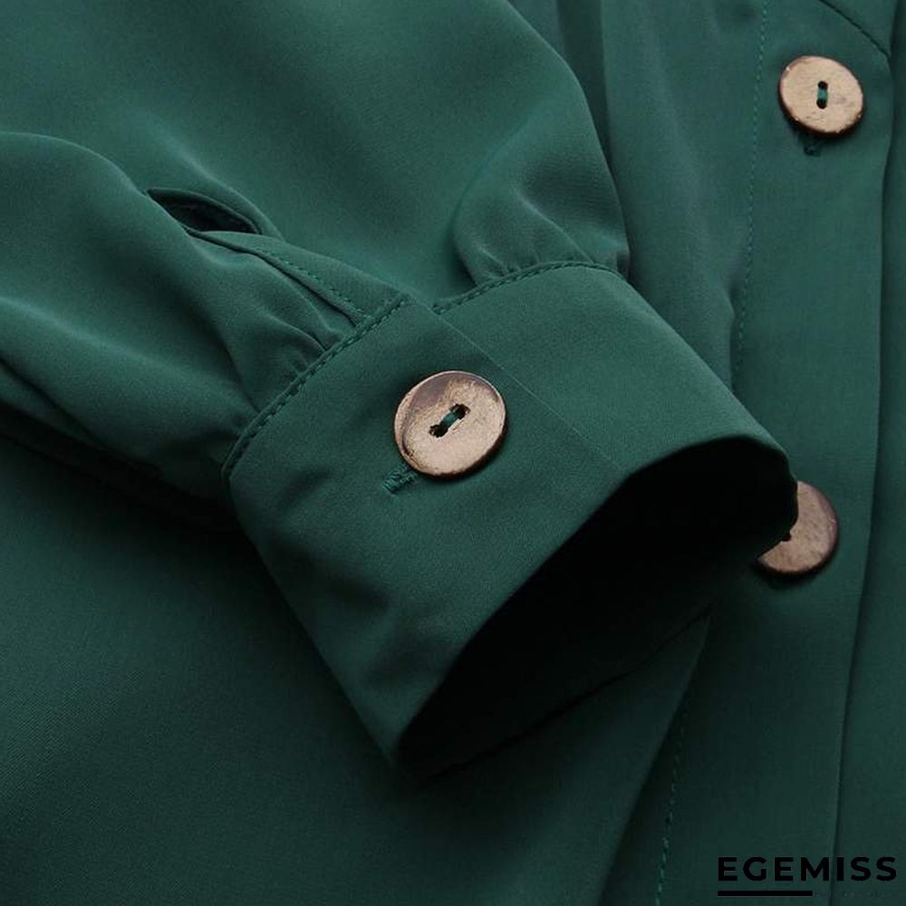 Autumn Casual Women's Cardigan Long Sleeve Stand Collar Large Swing Dress | EGEMISS