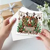 (US Local)6PCS DIY Diamond Art Christmas Greeting Cards Xmas Design Diamond Art Cards
