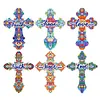 6pcs DIY Feather Diamond Painting Bookmarks with Crystal Pendant Kits
