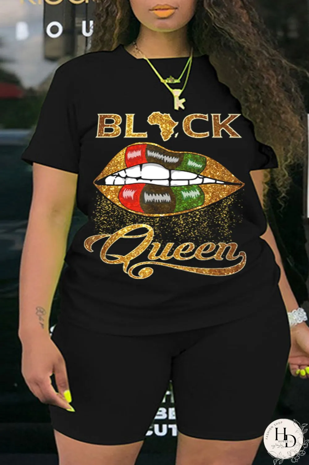 White Fashion Active Casual O Neck Letter Lips Print Plus Size