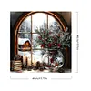 (US Local)Paint By Numbers Kit On Canvas DIY Oil Art Windowsill Picture Home Decor40x40cm