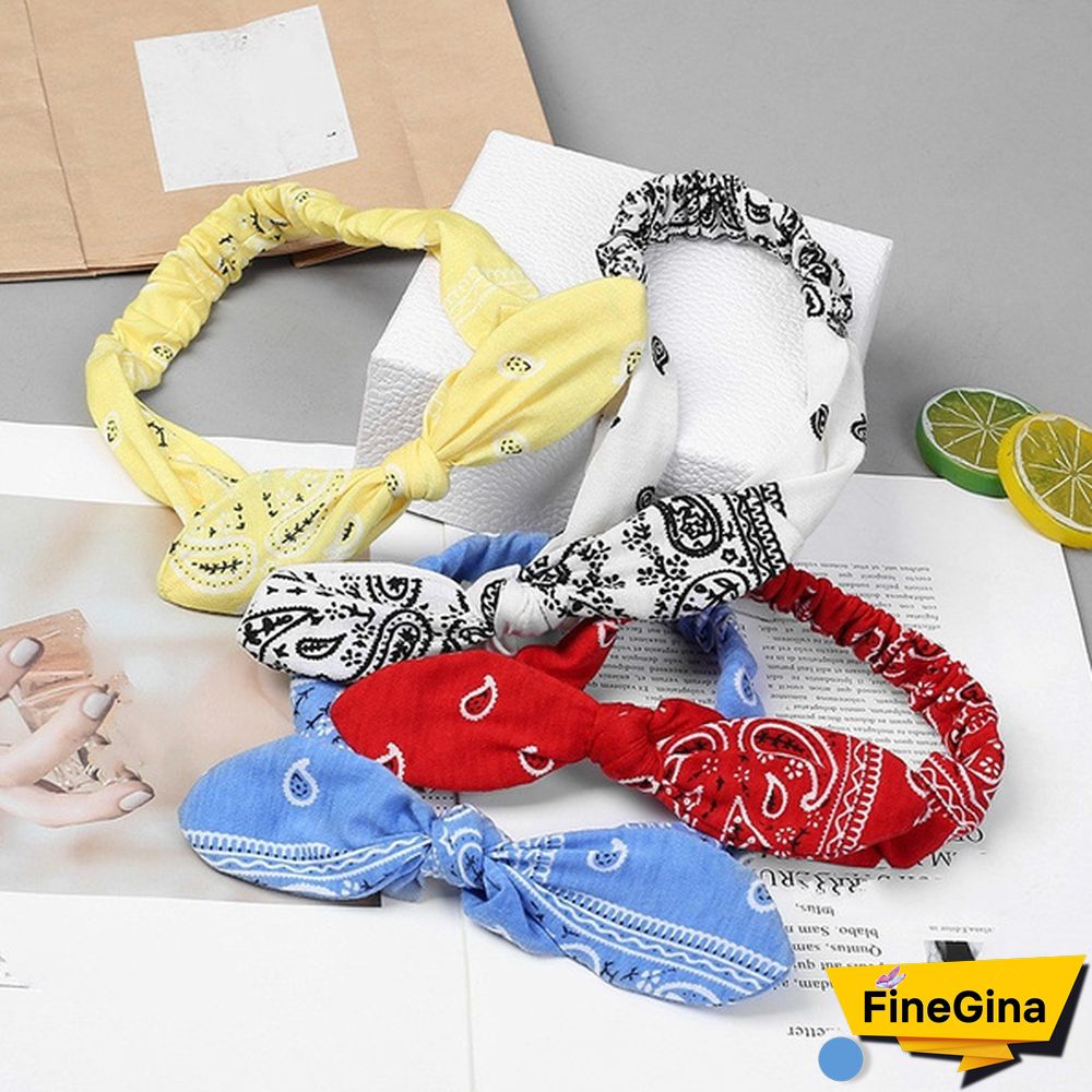 Bohemian Girls Hairband Hair Accessories Print Headbands Vintage Women Headband Cross Top Knot Elastic Hairband Soft Bandanas