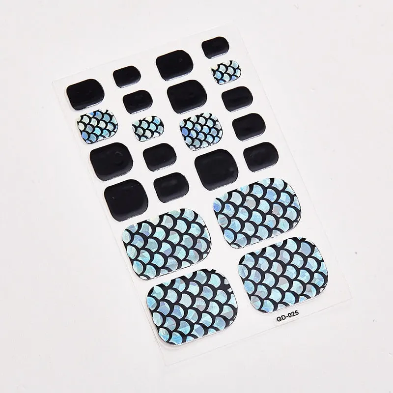 22 Tips/Sheet Shiny Nail Decoration Nail Adhesive Nail Accesoires Nail Art Decoration Nailart Sticker Adesivos Nail Tape