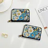 (US Local)Flower 5D DIY Diamond Painting Wallet Diamond Painting Card Holder Coin Purse