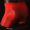 Men's sexy transparent boxer briefs invisible high elastic silky smooth and shiny jj set of underwear