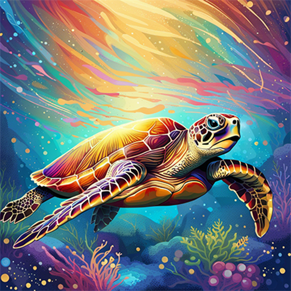 Sea Turtle-Paint by Numbers-16"x16"/40x40cm