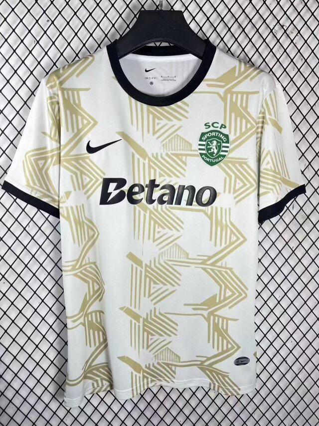 2025-26 Lisbon Special Edition White and Yellow Jersey - Fan Version