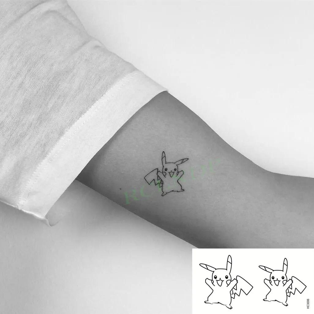 Waterproof Temporary Tattoo Sticker Cute Colorful Cartoon Bear Flash Tatoo Fake Tatto Body Art for Woman Men