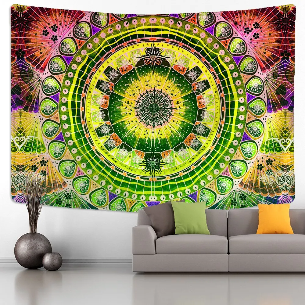 Indian Mandala Carpet Large Tapestry Wall Hanging Blanket Grey Boho Gobelin Decor Hippie Yoga Mat Travel Wall Tenture Tapestries