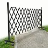 [US Local Warehouse] Retractable Outdoor Fence Expandable Barricade with Casters Free Standing Safety Barrier 0-180 Degree Rotating Folding Safety Gate Railing for Garage Home  (Dark Brown 61 in-11 Feet H-L)