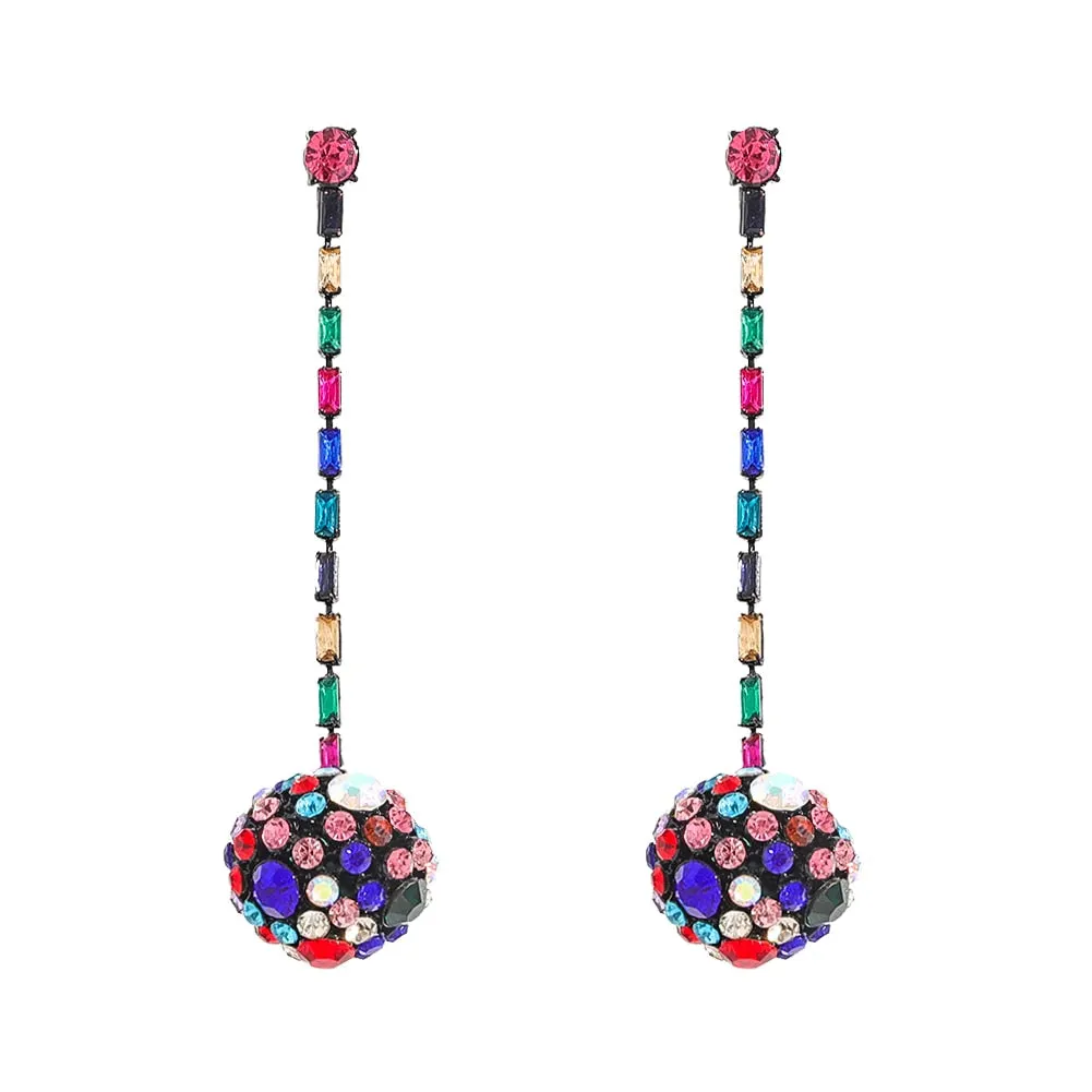 Dvacaman Newest Multicolor Crystal Drop Earrings Fine Jewelry Accessories For Women Fashion Rhinestone Tassel Earrings Wholesale