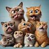 Funny Cat-11CT Stamped Cross Stitch 40*40cm