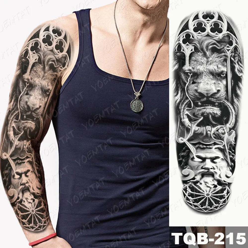 Large Arm Sleeve Tattoo Owl Angel Rose Waterproof Temporary Fake Tatoo Sticker Skull Fox Wings Men Women Full Totem Tatto Artes