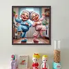 Happy Old Lady - 11CT Stamped Cross Stitch - 45*45cm