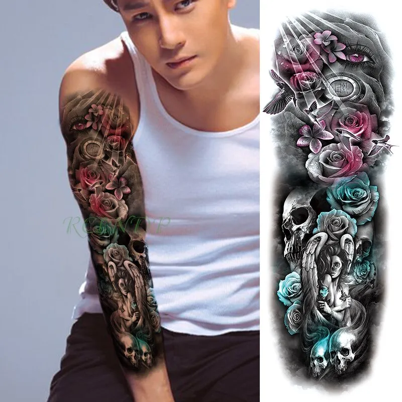 Waterproof Temporary Tattoo Sticker dragon Chinese style full arm fake tatto flash tatoo big size sleeve tato for men women