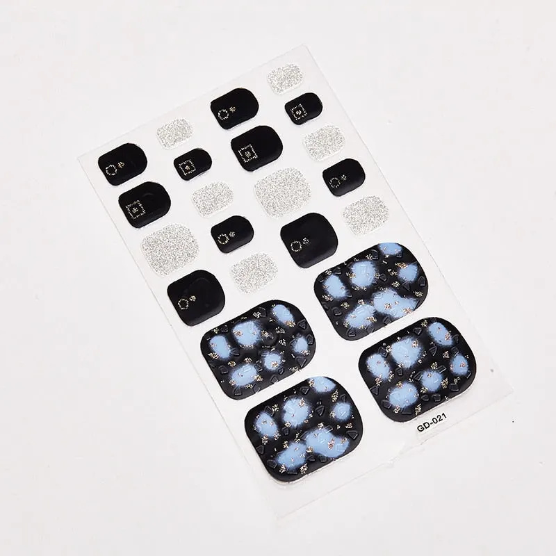 22 Tips/Sheet Shiny Nail Decoration Nail Adhesive Nail Accesoires Nail Art Decoration Nailart Sticker Adesivos Nail Tape
