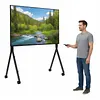 [US Local Warehouse] Universal Rolling Tv Stand for 86-110 Inch Screens Heavy Duty Whiteboard Stands Max Load 485LBS/220kg Smart Board Stand with Lockable Wheels