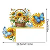 (US Local)Sunflowers Butterflies 5D DIY Wooden Diamond Painting Door Topper (Left)
