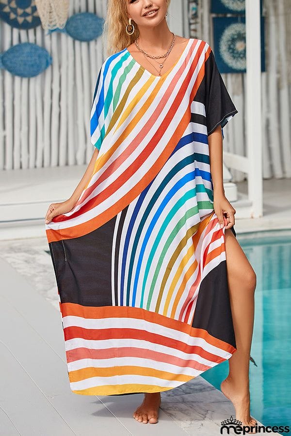 Rayon Positioning Vacation Robe Sunscreen Shirt Dress