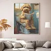 (Stamped/Counted) Dog Sitting Toilet-11CT Cross Stitch 40*50cm