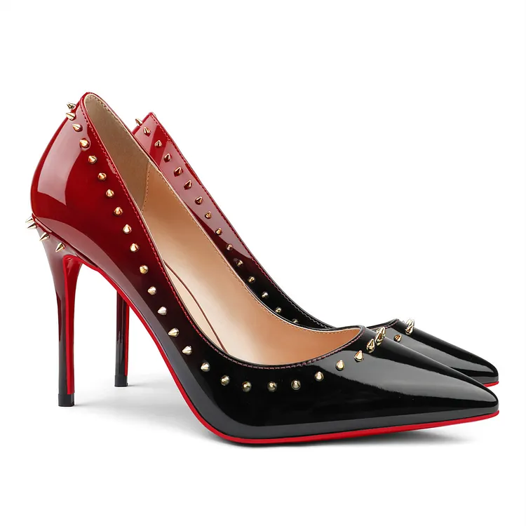 100mm Women's High Heels Red Soles Pumps Party Stud Stilettos VOCOSI VOCOSI