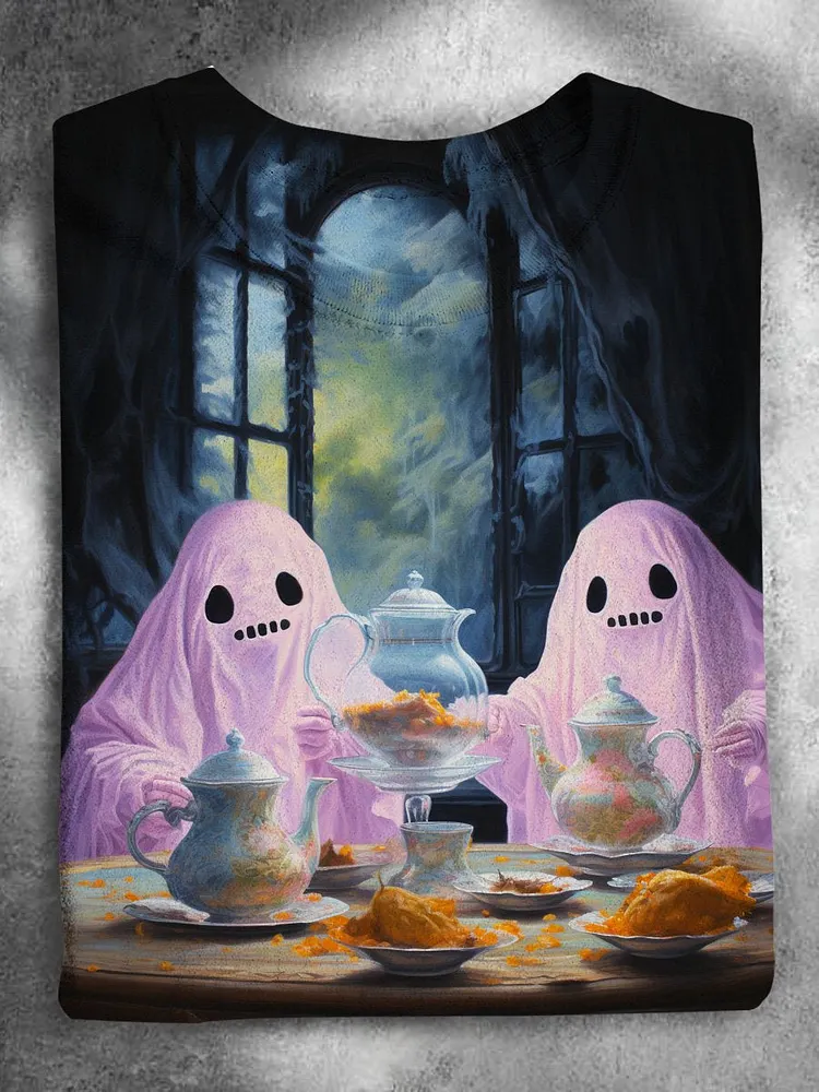 Ghost Art Stylish Halloween T-shirt