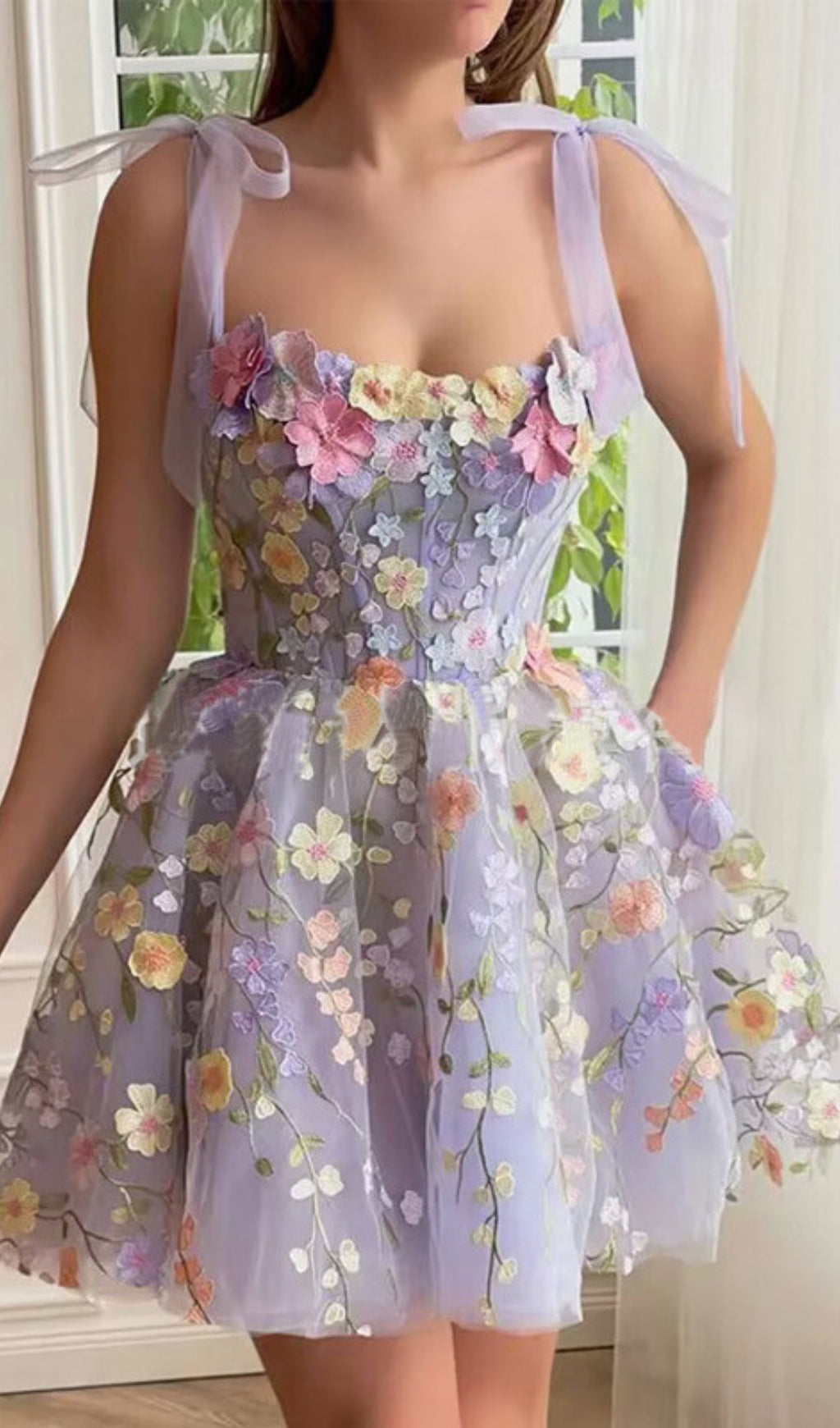 Amandla Lavender Bloom Mini Dress Flowering Girl