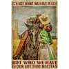 (Multi Style)Cowgirl - Panneaux en &eacute;tain m&eacute;tallique(20*30cm/30*40cm)
